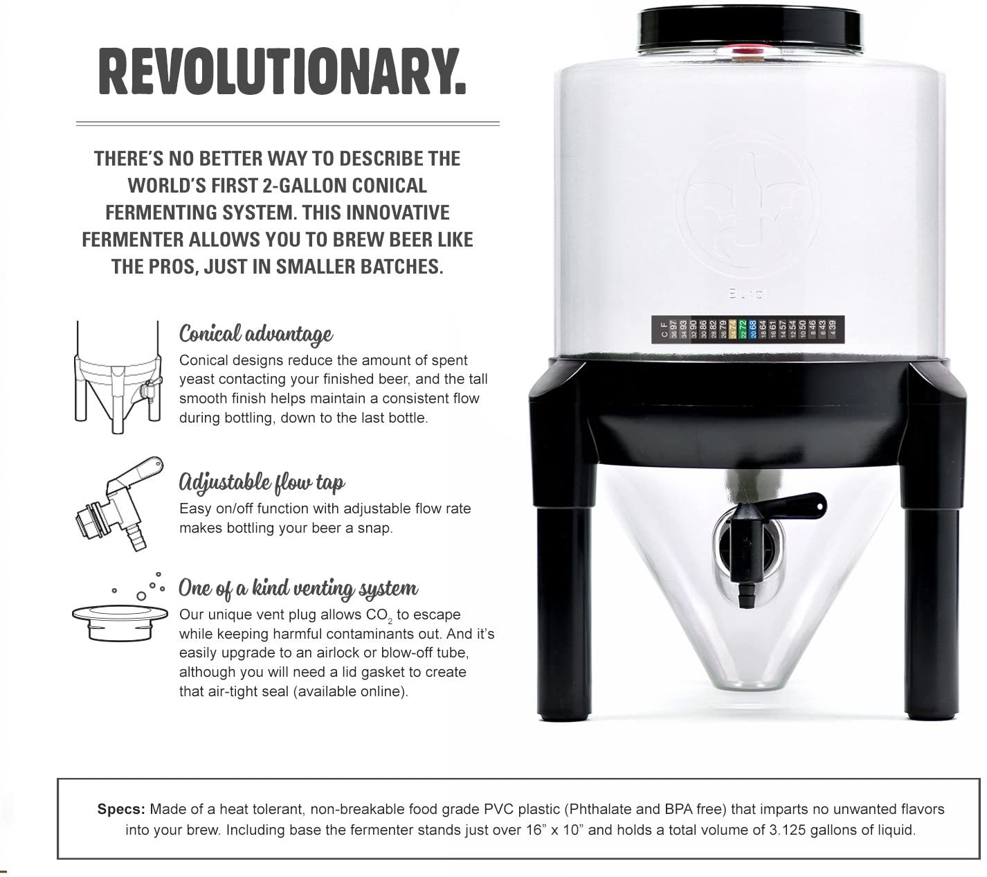 2-Gallon Conical Homebrew Fermenter with Spigot: Your Path to Pro Brews!