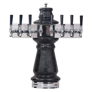 Vienna Ceramic 8 Faucet Draft Beer Tower - Air Cooled - Stunning Black with Liquid Copper Finish
