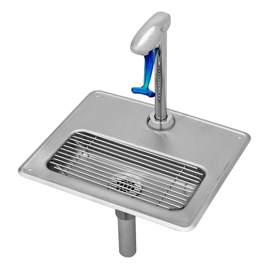 Stunning Glass Filler Faucet with Drain Pan in Chrome & Stainless Steel