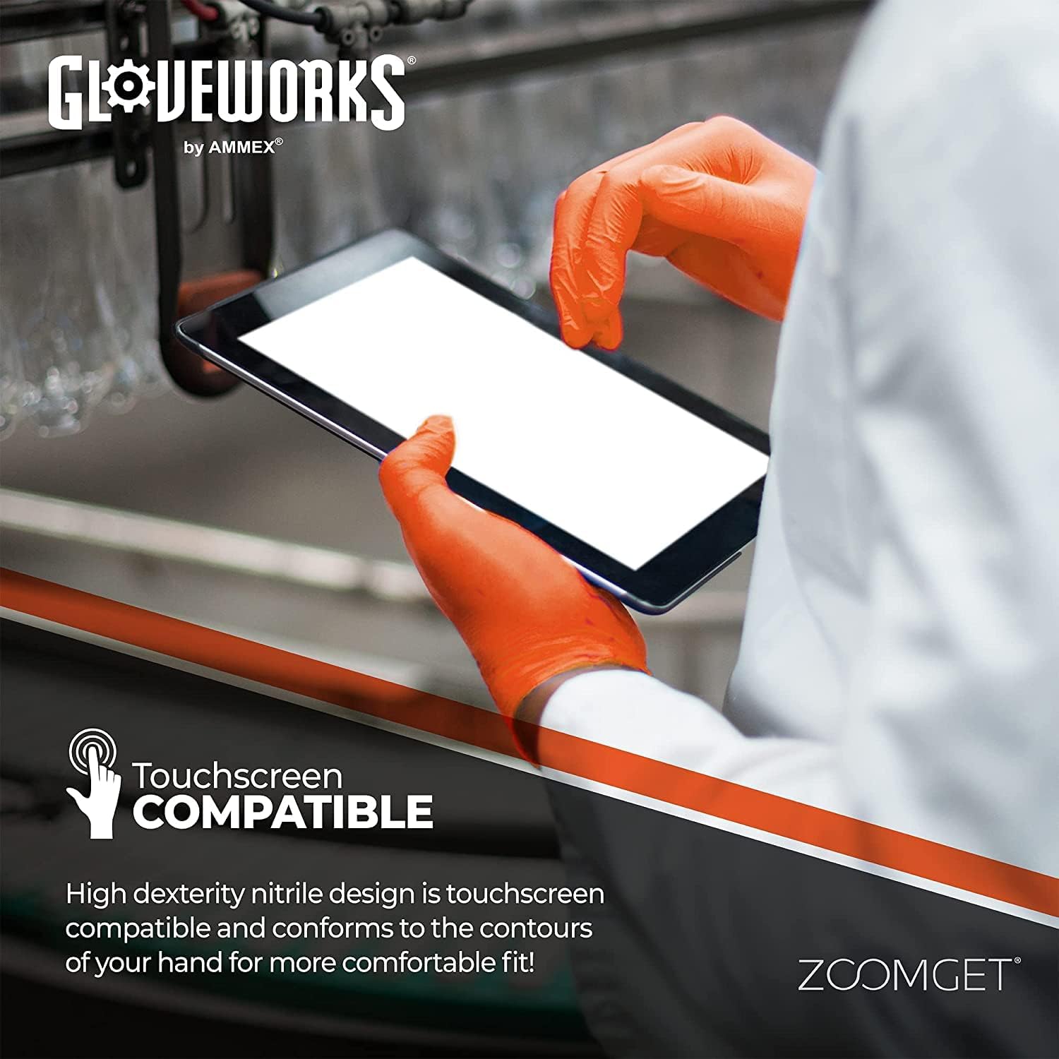 GLOVEWORKS HD Orange Nitrile Industrial Disposable Gloves - 8 Mil, Latex-Free, Medium - Get Your Box of 100 Now!