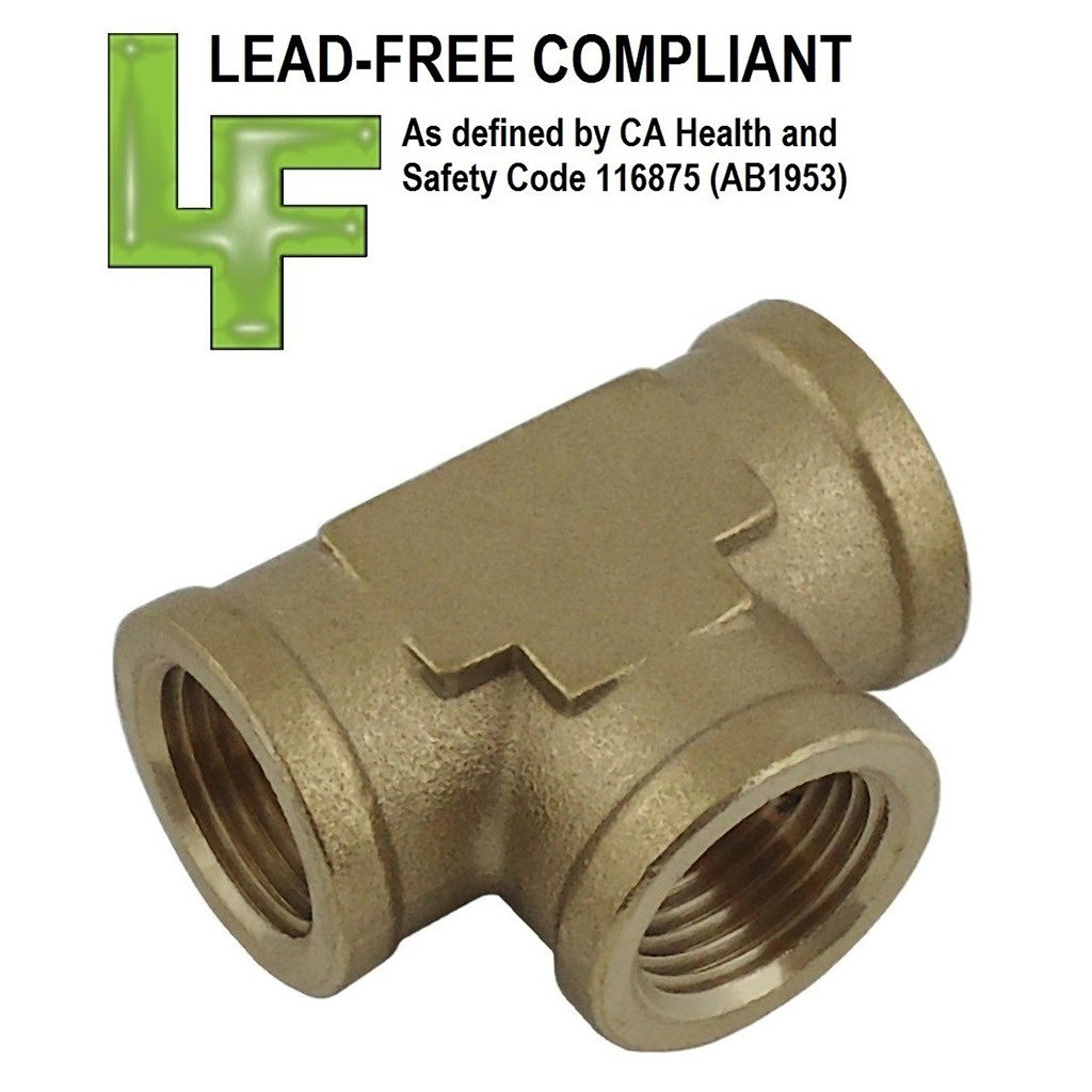 Amazing 1/4in FPT All Lead-Free Brass Tee