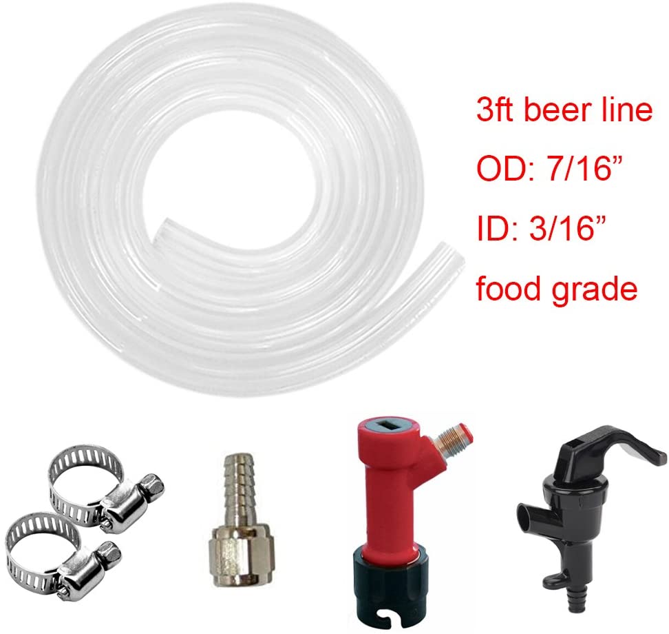 Get Your Home Brewing on Point with This 3/16 inch Pin Lock Beer Line Assembly & Picnic Tap, 5ft Beer Line Included!