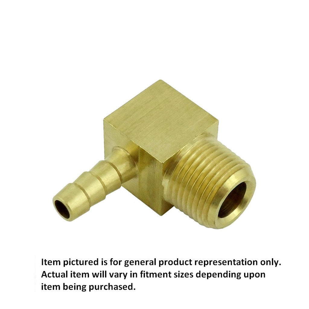 Stunning 90 Elbow - 1/4in Barb X 3/8in MPT Brass Adapter