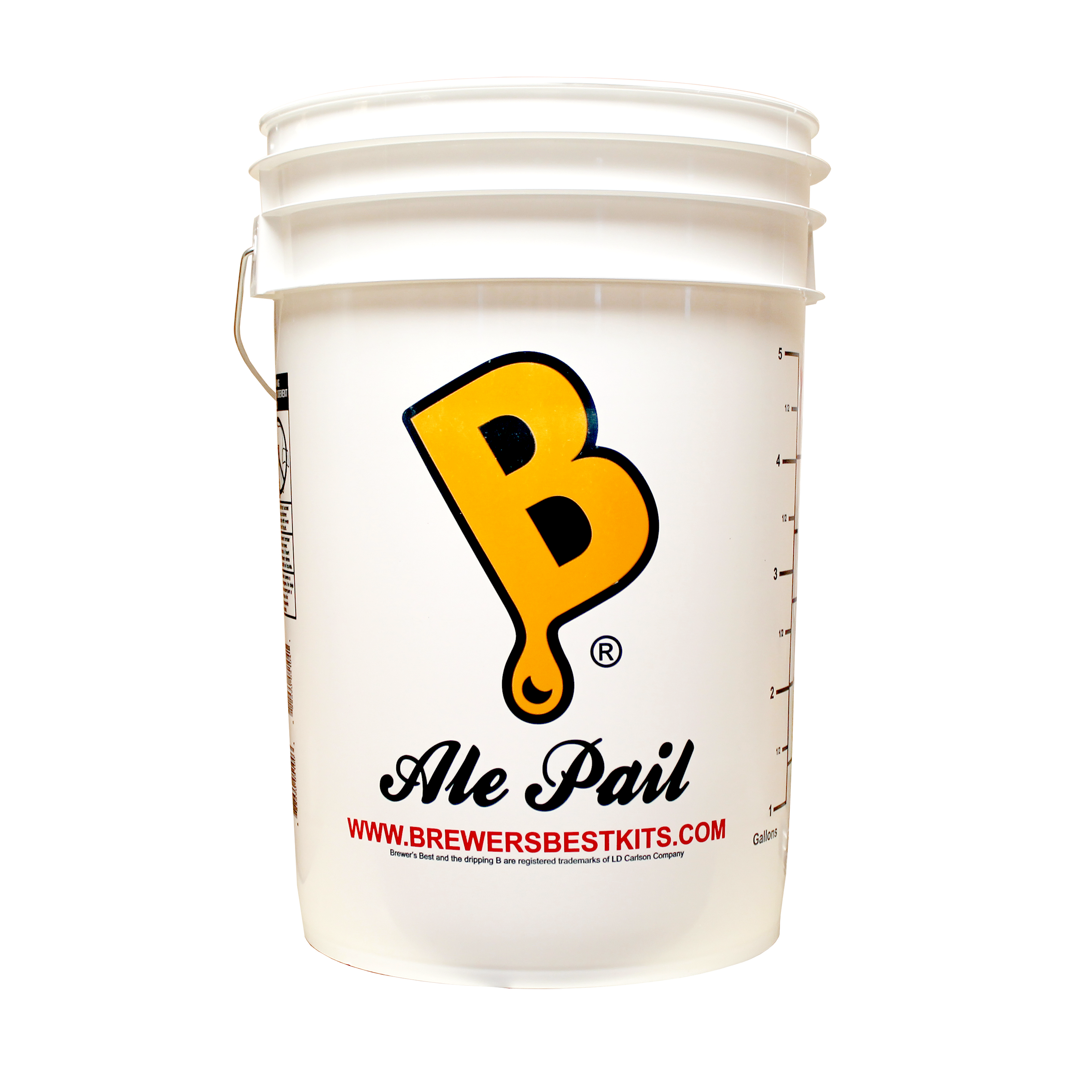6.5 Gallon Premium Plastic Ale Pail - Ideal Homebrew Fermenter with Volume Markings