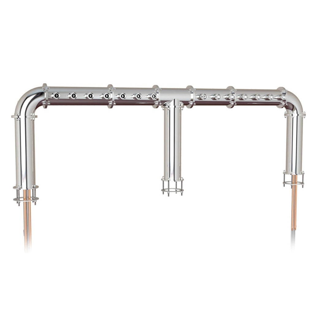 Arcadia Passthru Tower - 14 Faucets, 3-Leg, Glycol-Cooled, Premium 304 Stainless Steel Construction
