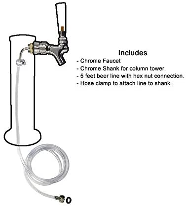 Revitalize Your Draft Beer Tower with Our Complete Rebuild Kit - Includes Faucet, Shank, and 3/16 Inch Beer Line Assembly