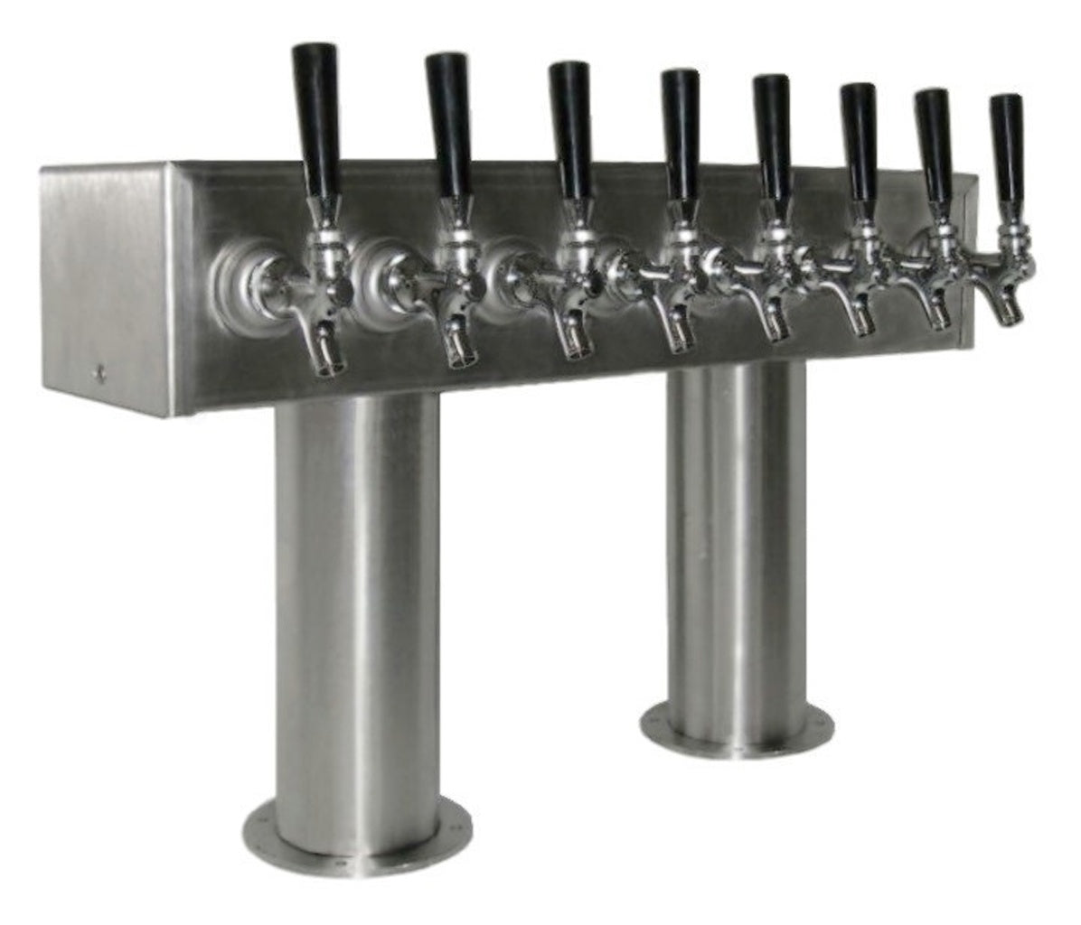 Stunning 8-Faucet Stainless Steel Pass-Through Tower with Glycol Cooling & Chrome Faucets