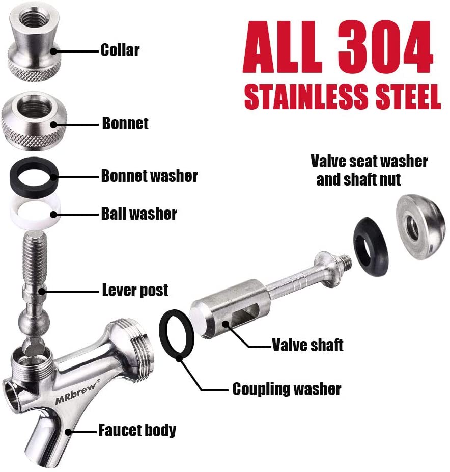 Revolutionary Upgraded 304 Stainless Steel Beer Faucet - Perfect for American Beer Setups!