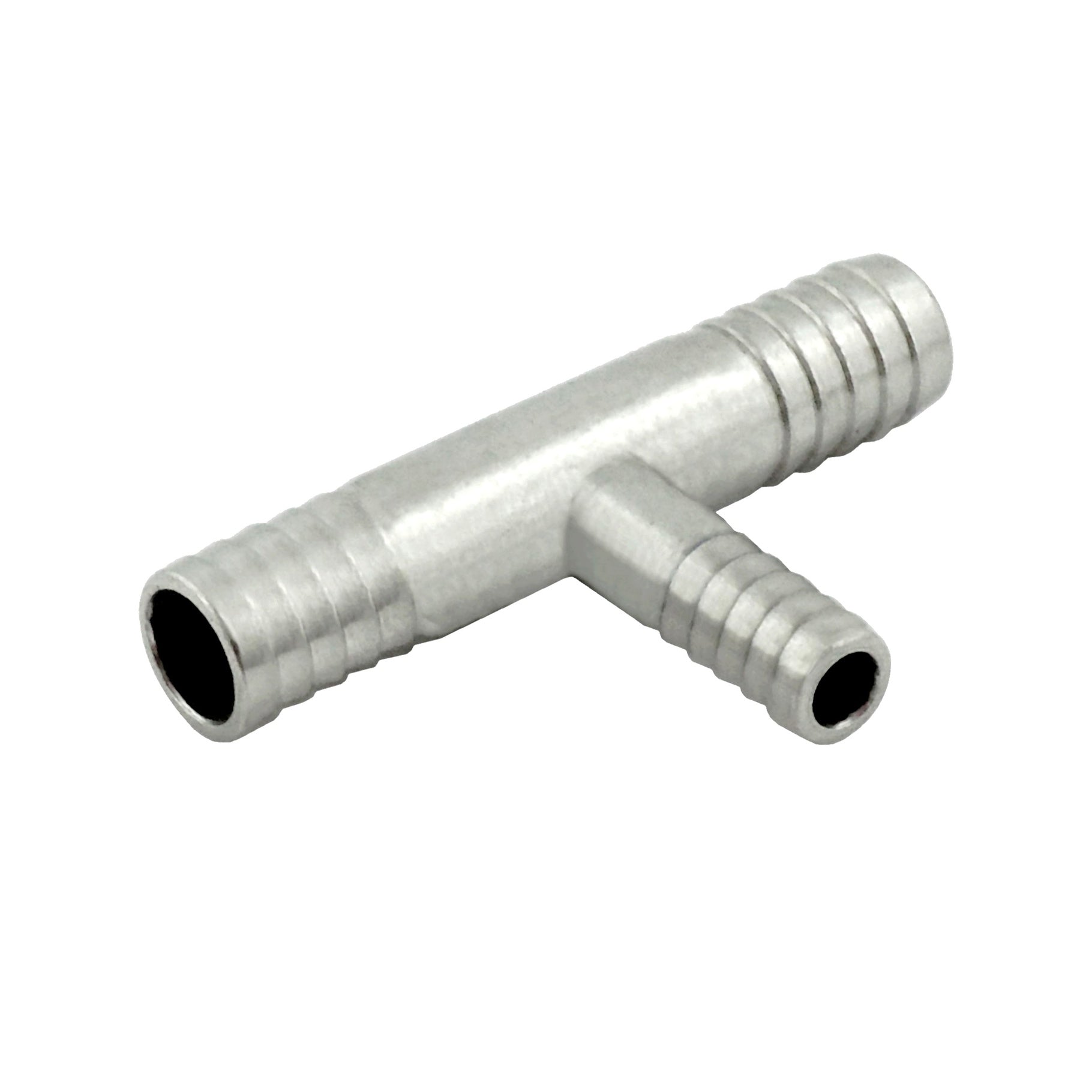 304 Stainless Steel 1/2inB x 1/2inB x 3/8inB Tee Hose Barb Fittings - Exceptional Quality!