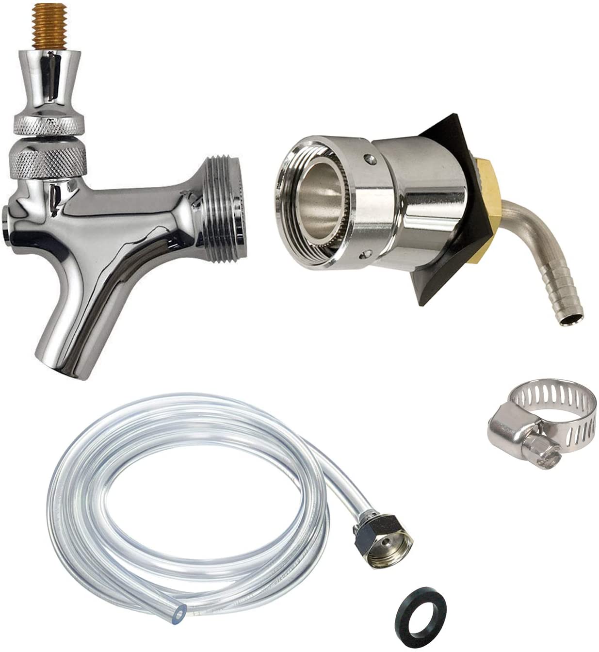 Revitalize Your Draft Beer Tower with Our Complete Rebuild Kit - Includes Faucet, Shank, and 3/16 Inch Beer Line Assembly