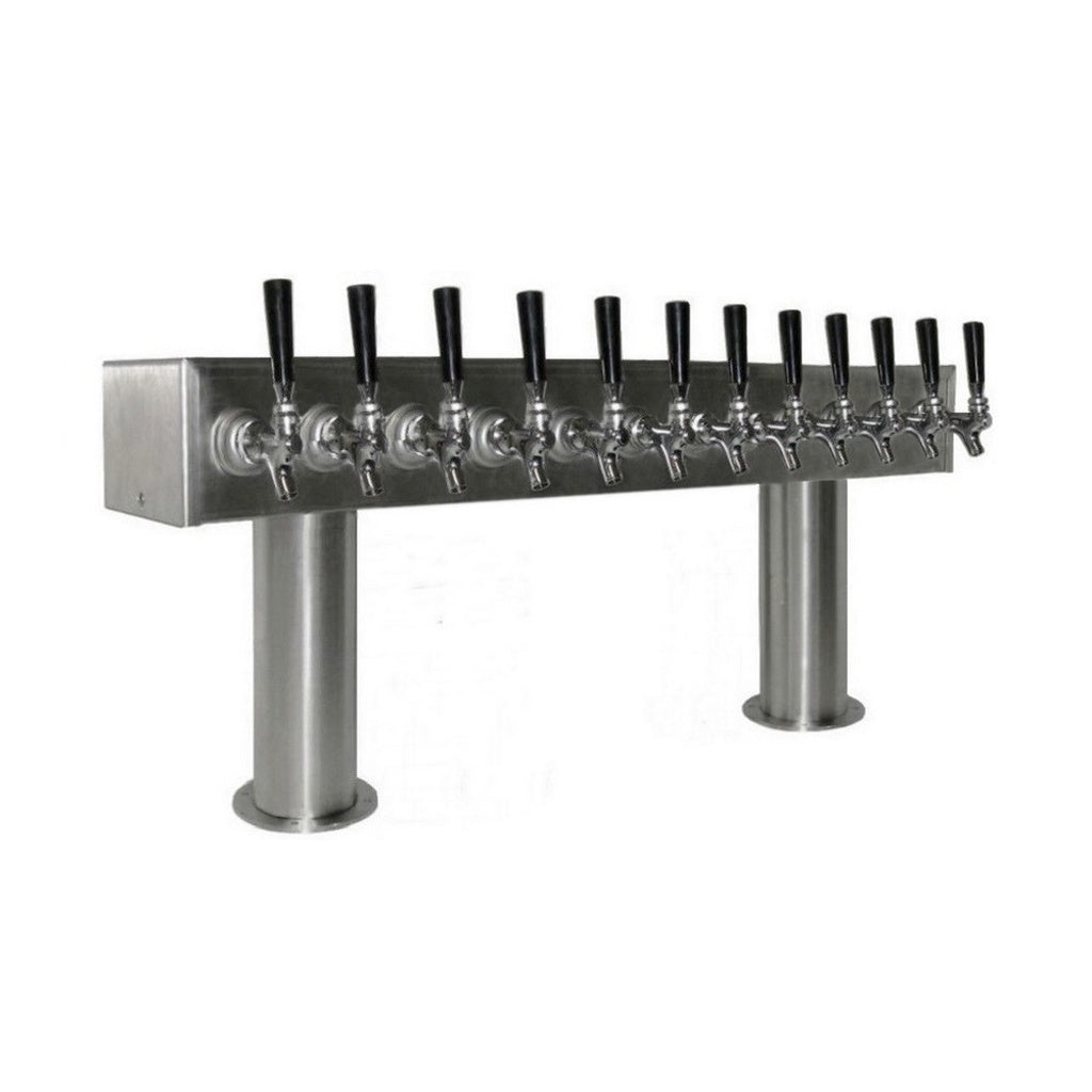 Stunning 12-Faucet Glycol Passthru Tower - 3-Inch Diameter, Chrome-Finished Stainless Steel