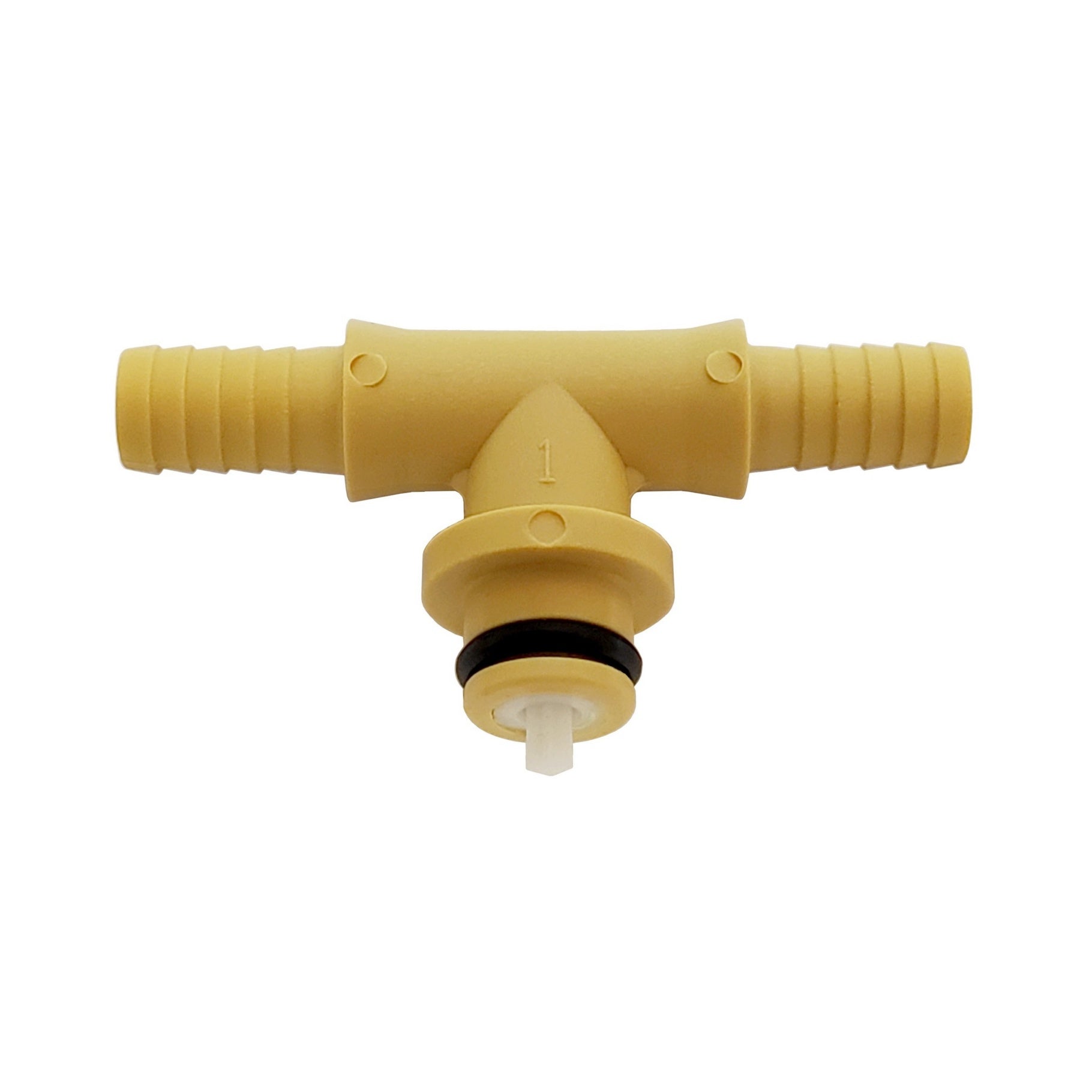 Incredible Gas Tee for Shurflo - 1/4in B with Shutoff in Poly