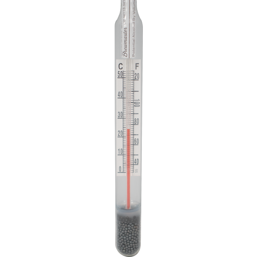 Deluxe Beer & Wine Hydrometer with Built - in Thermometer and Correction Scale