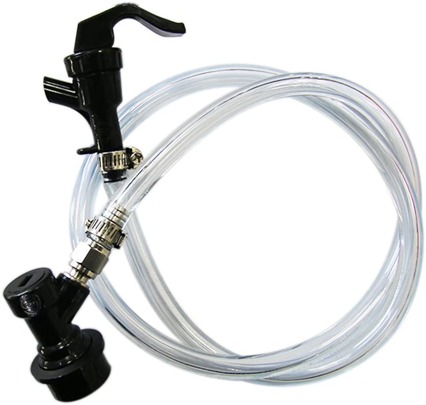 Premium 1/4 Ball Lock Beer Line Assembly, 3ft Liquid Line Picnic Tap w/ Quick Disconnect