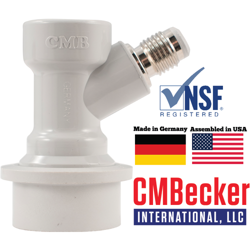 CM Becker Premium Ball Lock Corny Keg Quick Disconnect Kit - Gas In with 1/4 MFL Flare Fittings