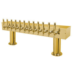 Stunning Double Pedestal Draft Tower - Air-Cooled PVD Brass with 12 Faucets and 3' Center