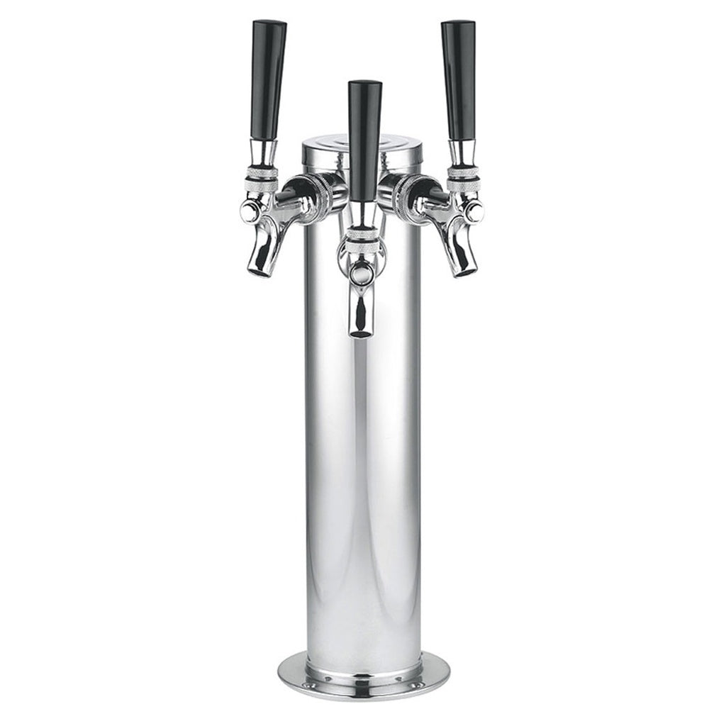 Get Your Premium 3 Faucet 3 Diameter NSF Rated Glycol Chilled Stainless Steel Tap Tower for Beer!