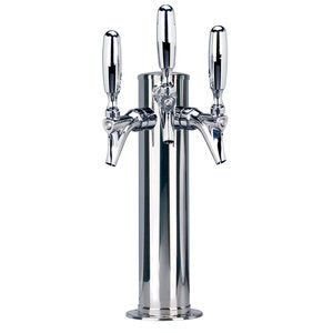 Get Refreshed with 3 Faucet Kombucha Draft Tower - Air Cooled, Polished Stainless Steel 3' Column