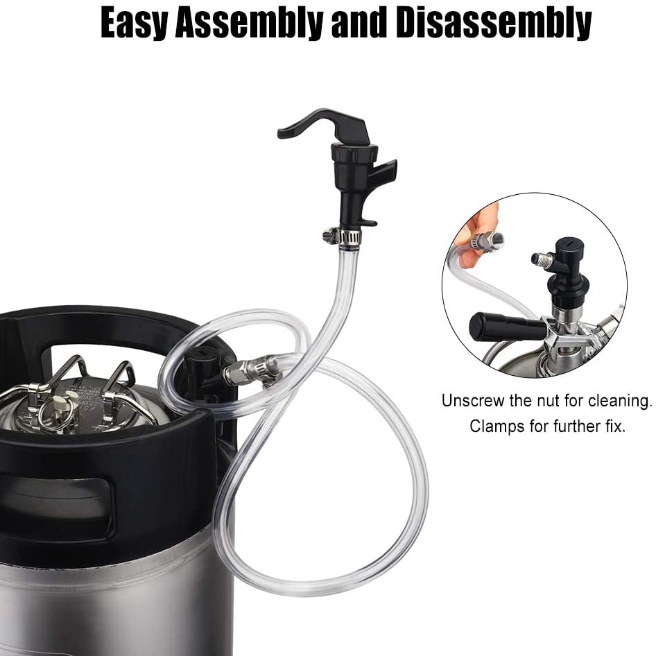 KegLand Premium 1/4 Ball Lock Beer Line Assembly: 3ft Liquid Line Picnic Tap with Quick Disconnect - Elevate Your Home Brewing!
