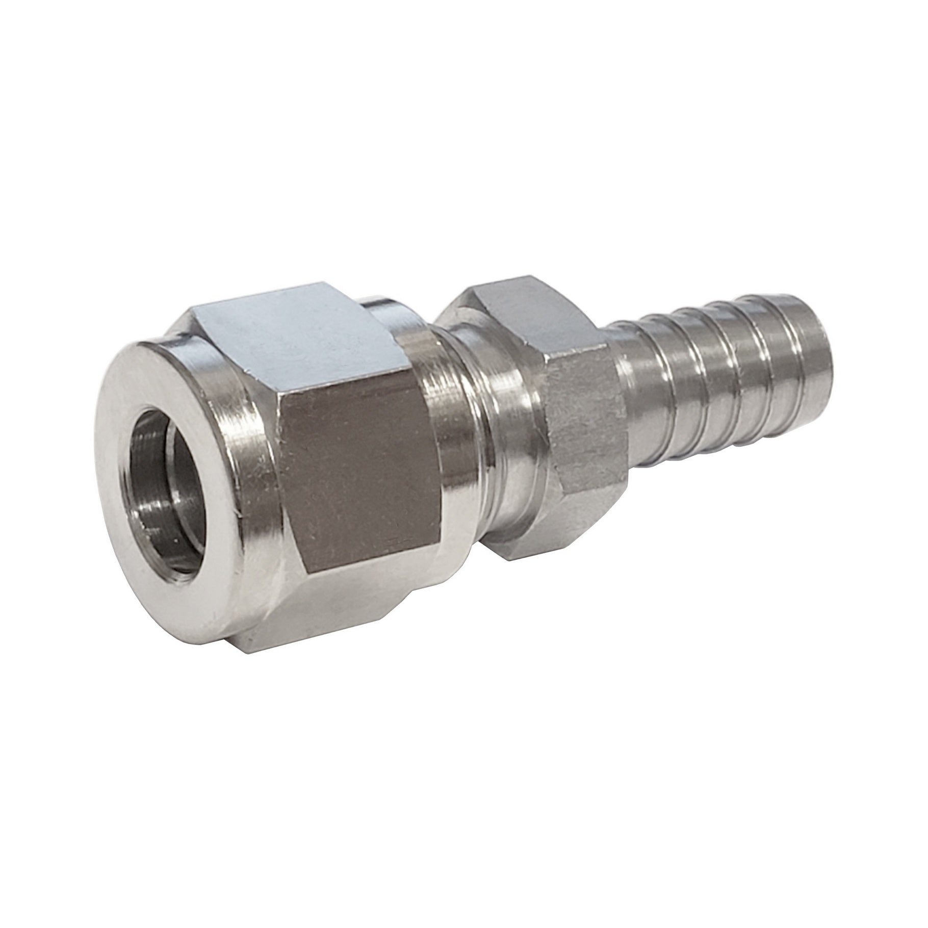 Amazing 3/8in Od Compression Adapter in Stainless Steel - 3/8in Barb