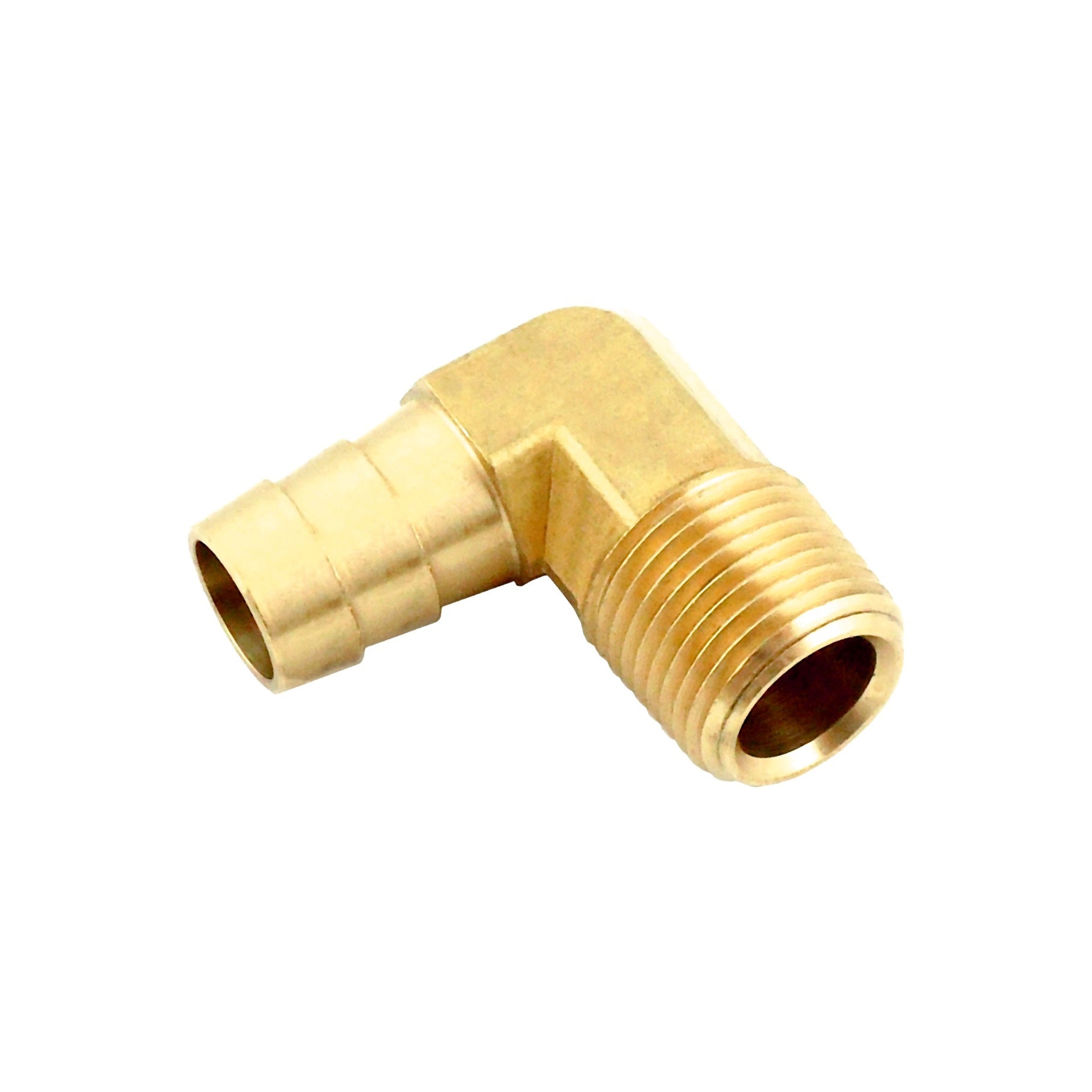 Amazing 90 Elbow - 1/2in Barb x 3/8in Male Pipe Thread Brass