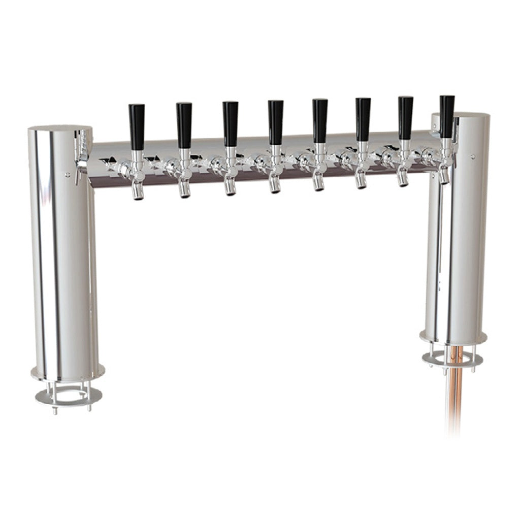 Metron 8-faucet Passthru Tower - Glycol-Cooled, Premium 304 Stainless Steel Construction