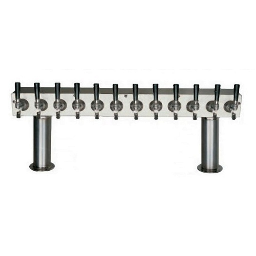 Premium 12-Faucet Passthru Tower - 3-Inch Diameter, All 304 Stainless Steel, Glycol-Cooled