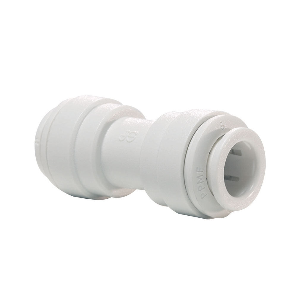 John Guest 1/4 OD White Polypropylene Quick-Connect Union Connector - The Ultimate Fitting Solution!