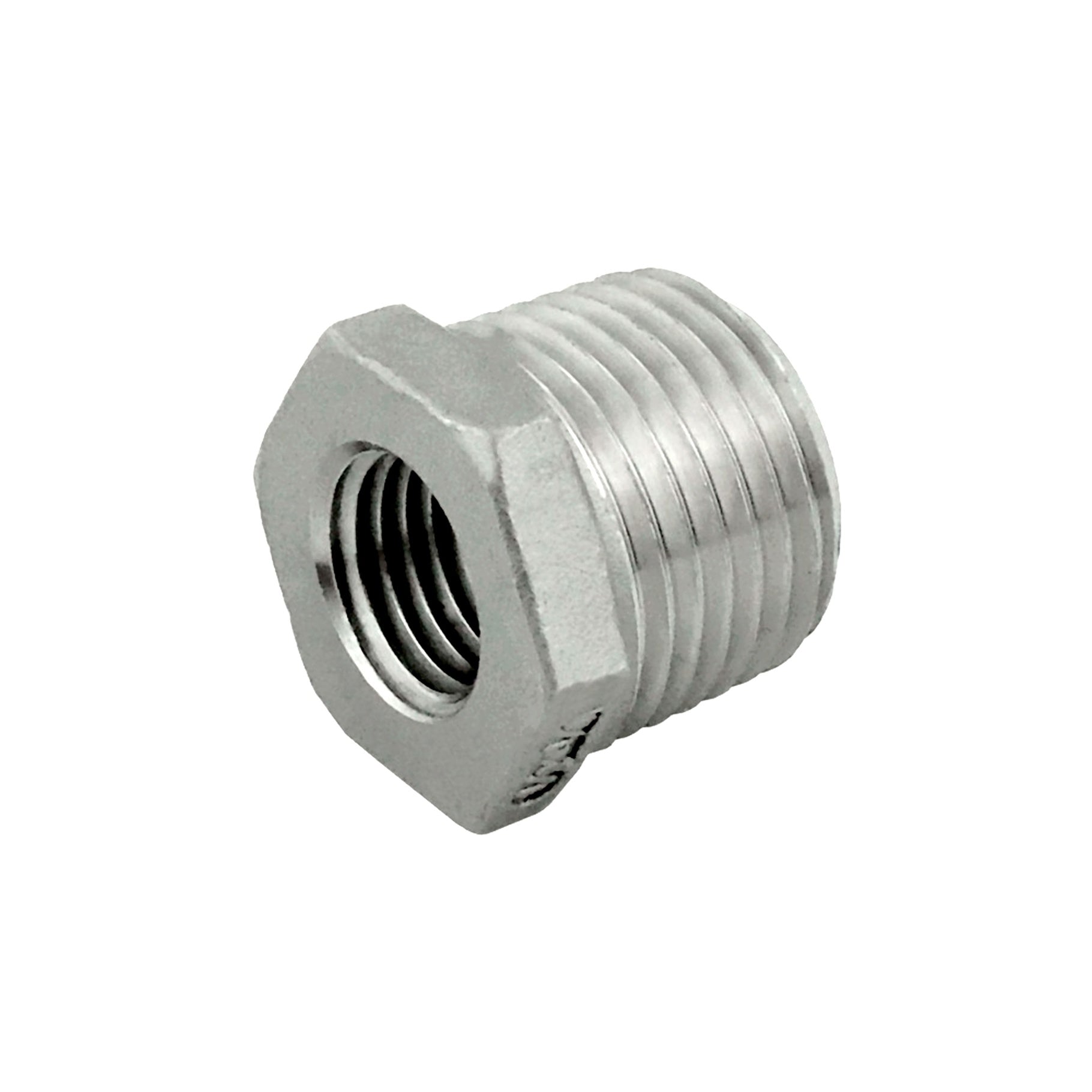 Amazing 304 Stainless Steel Hex Bushing: 1/4in FPT x 1/2in MPT