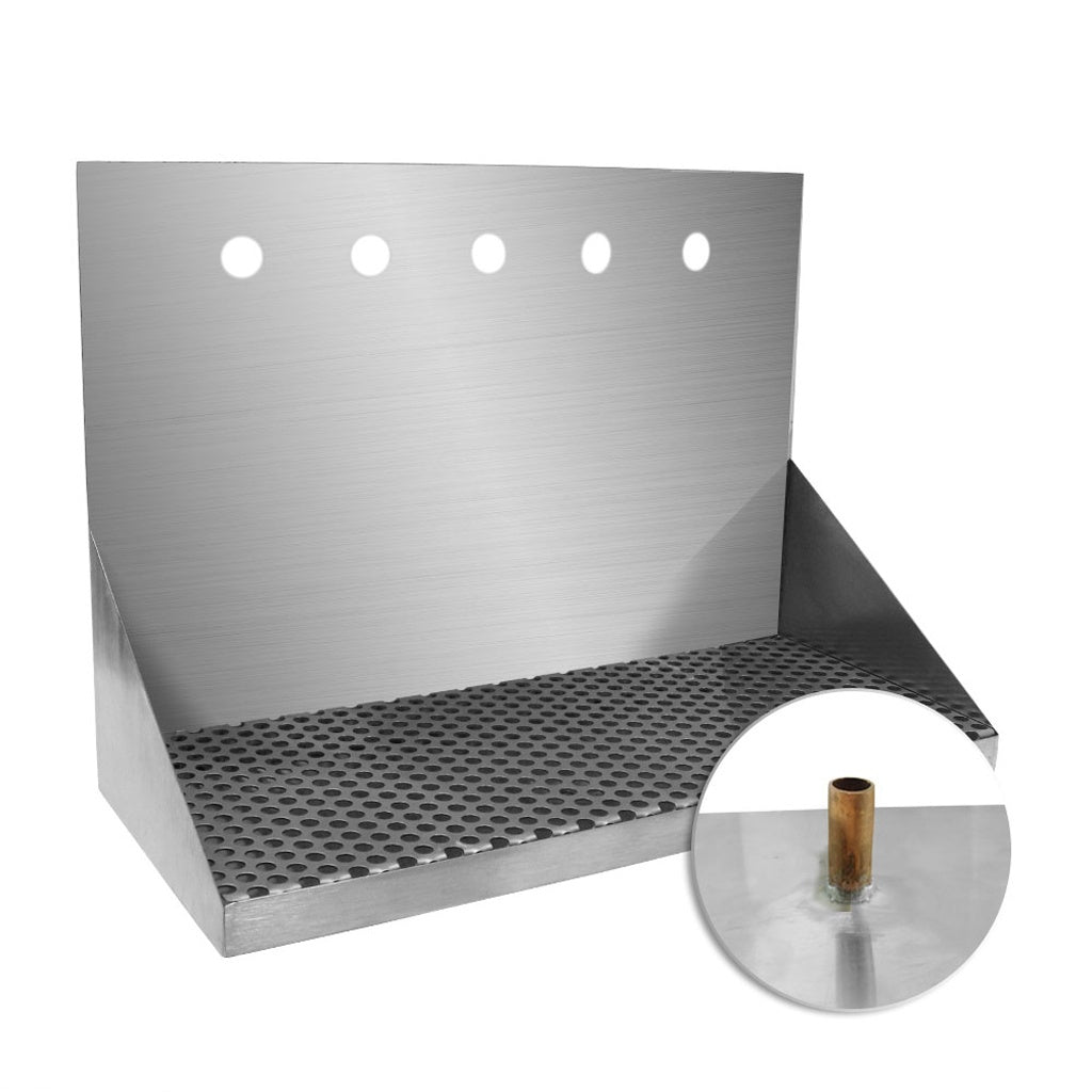 Wall-Mounted Drain with Tube - 5 Faucets, 12.5inB x 8inW x 19inL
