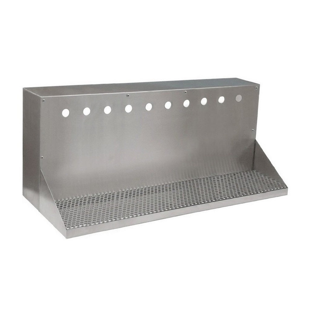 10-Faucet Boxed Wall-Mounted Drain System: 14W x 15H x 34L