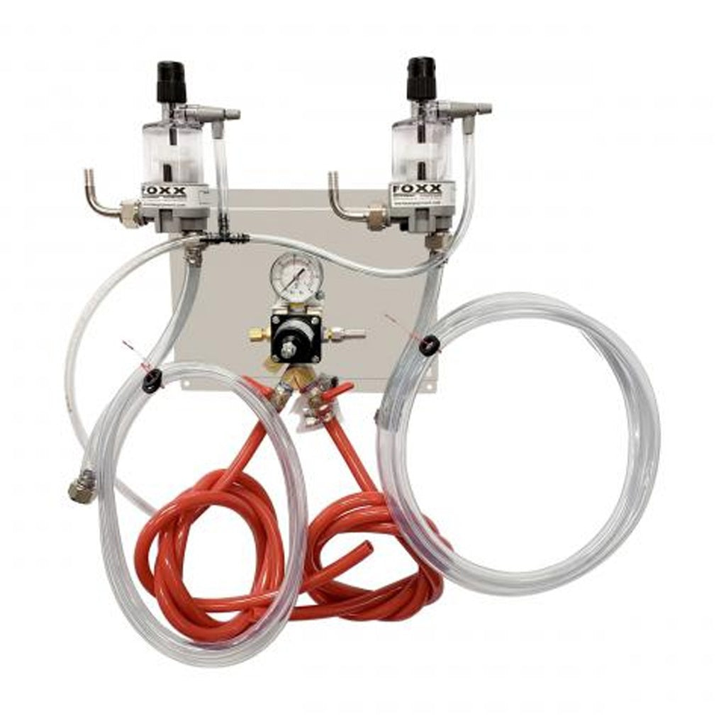 Foxx's Premium Single Regulator Panel: Y-Fitting, 2 FOBs, and Dual Corny Tube Set