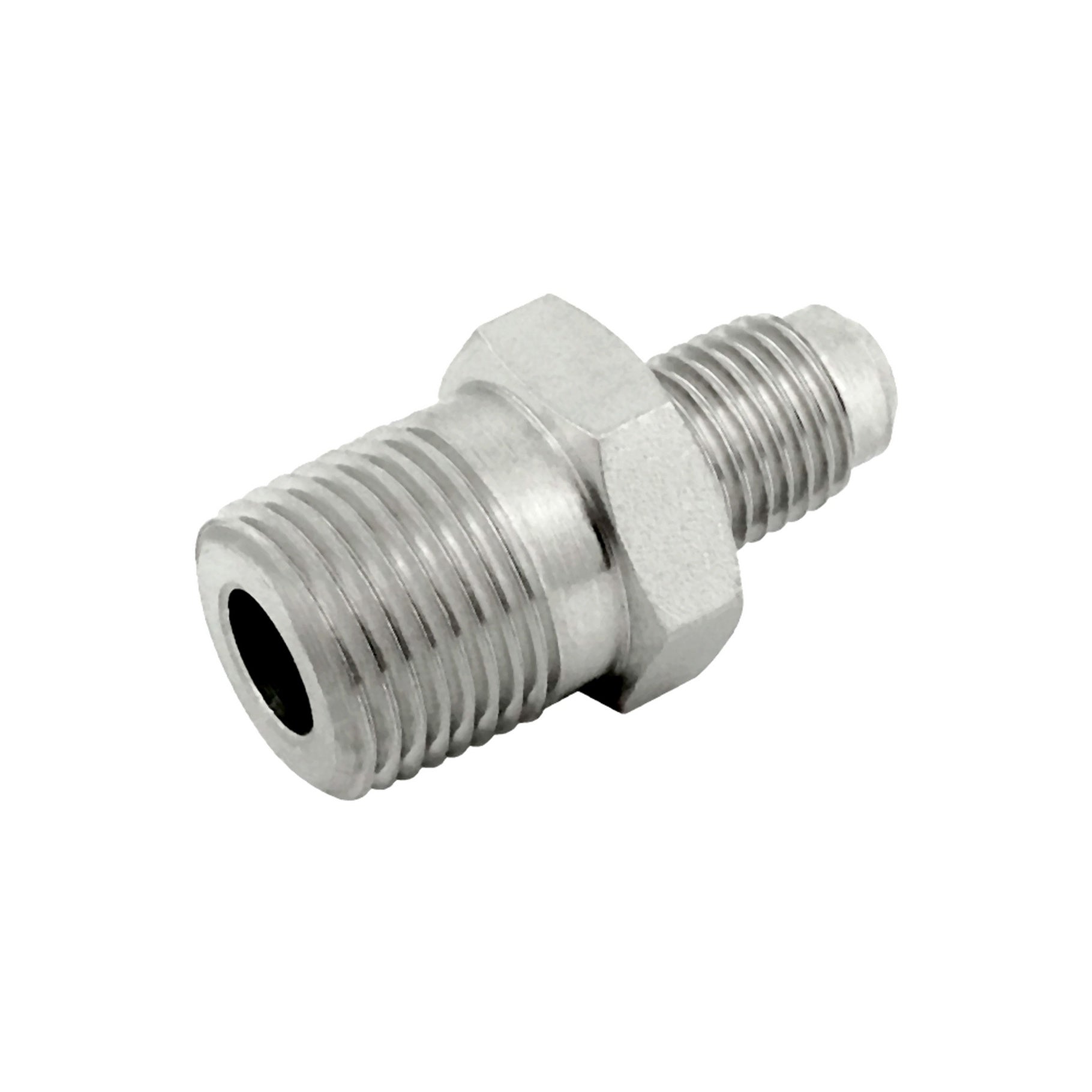 Premium Stainless Steel 1/4in MFL to 3/8in MPT Hex Adapter