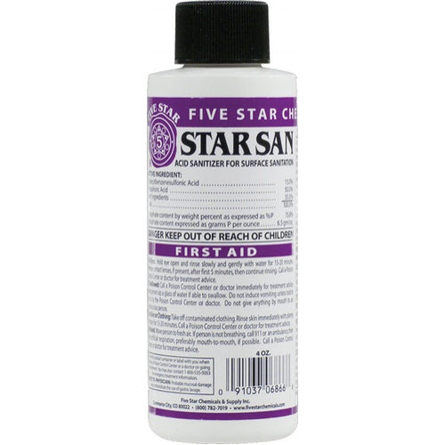 Five Star Star San 4oz Case of 25 - Powerful Cleaning Solution