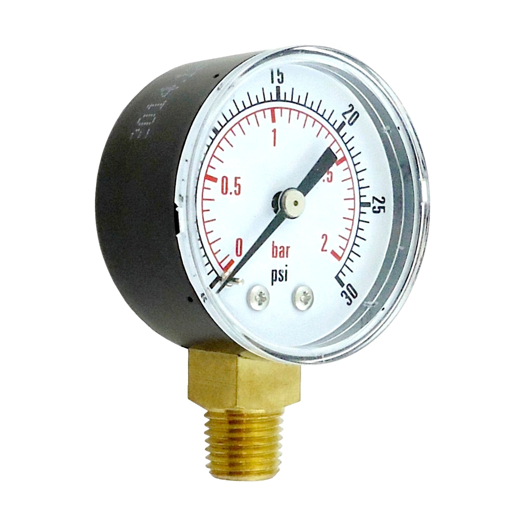 Stunning 2-Inch Diameter 30 Psi Gauge with 1/4-Inch MPT Bottom Mount