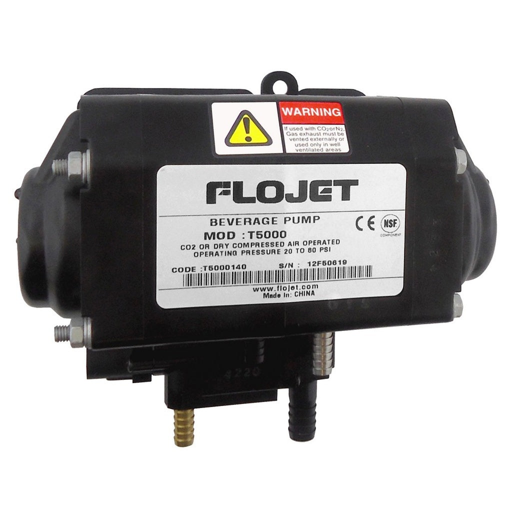 Flojet's High-Altitude Gas-Operated Syrup Pump with 1/4 Inch Brushed Stainless Steel Outflow