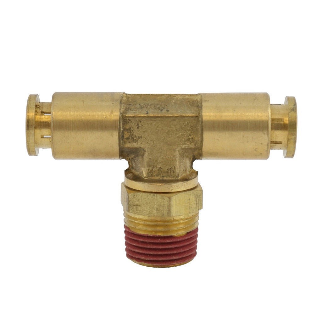 Amazing 3/8in MPT x 3/8in OD 2-Push-In Swivel Brass Tee