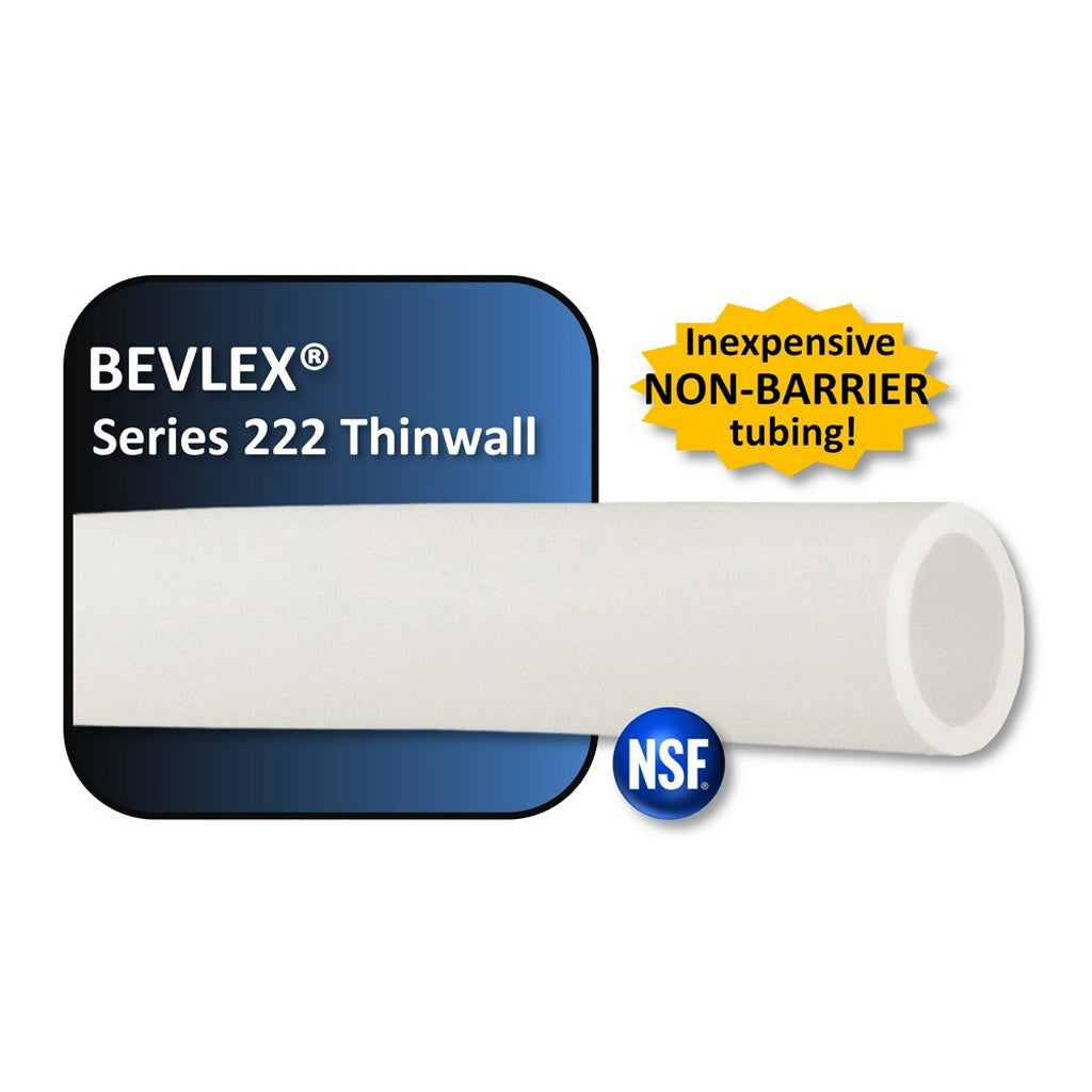 Bevlex-Thinwall Poly Tubing #222 - 1/2 ID x 5/8 OD - 100-Foot Length