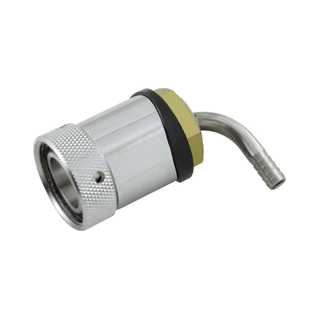 Premium 304 S/S Column Shank - 1/4in Bore, 1/4in Barb, 90 Degrees - NSF Approved