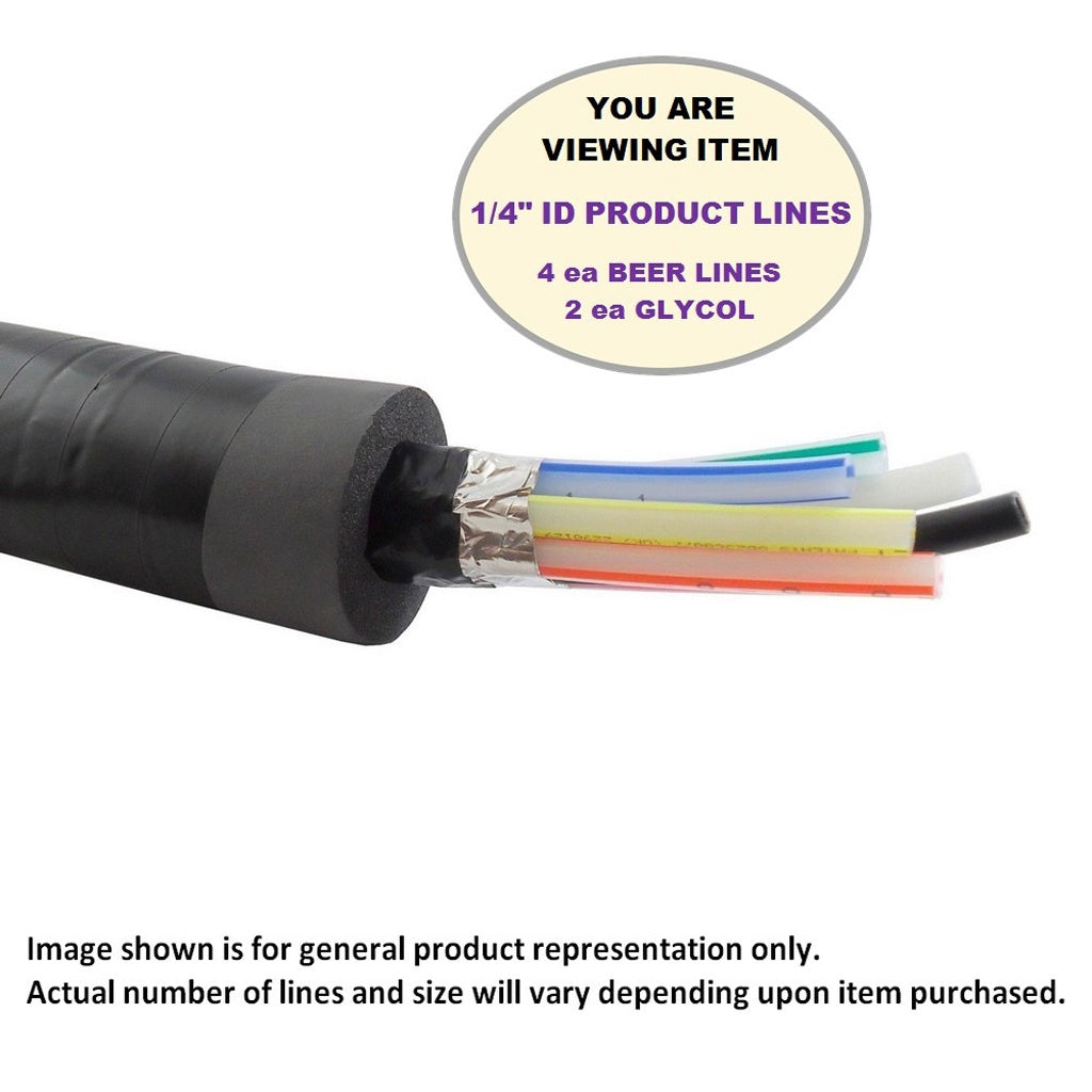 Premium Trunkline: 4x 1/4in ID Beer, 2x 3/8in ID Glycol, 3/4in Insulation